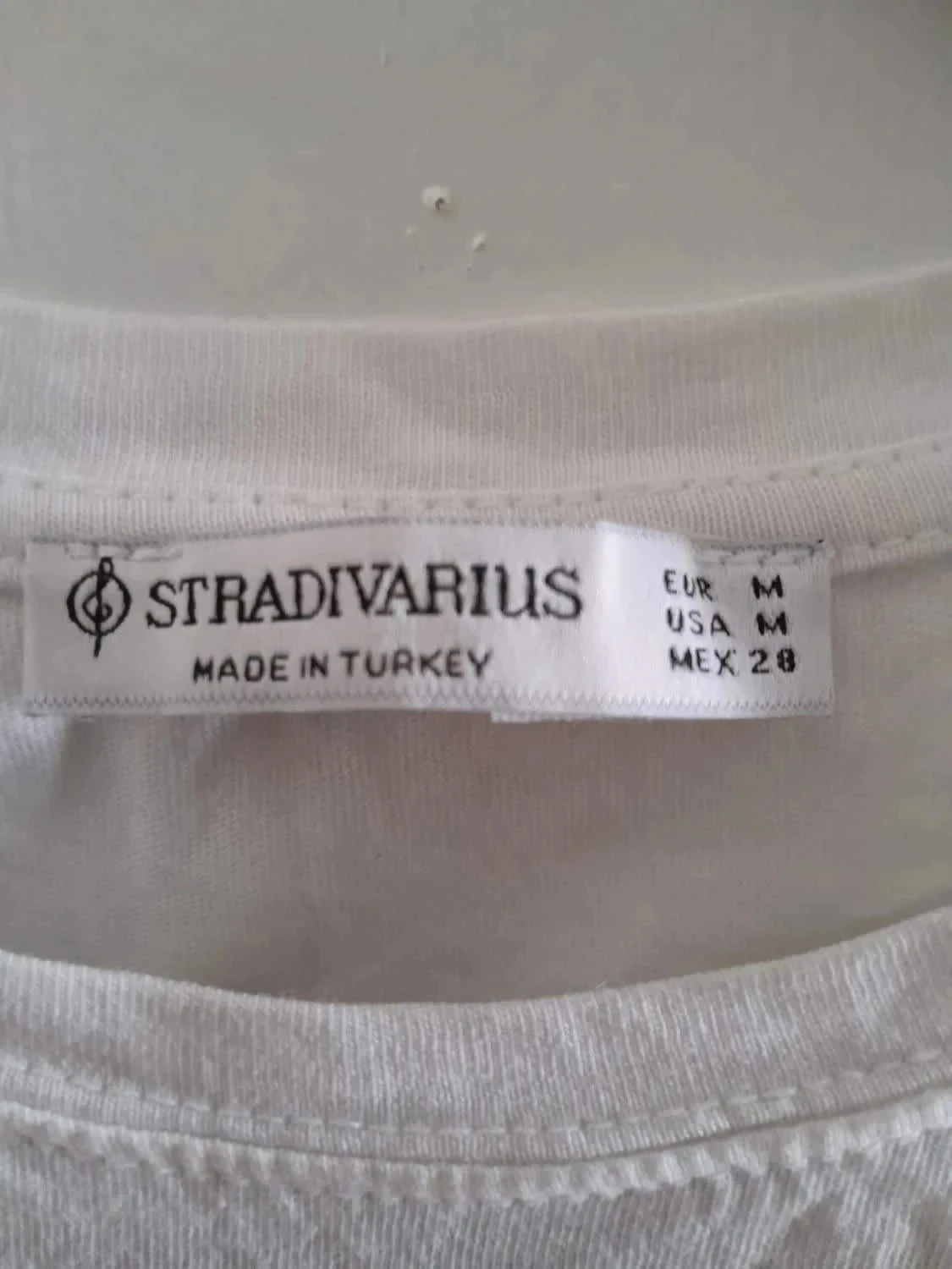 Witte dames T-shirt met print, maat M, Merk Stradivarius – photo 4
